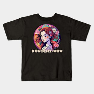 Japanese Anime Konichiwow Kids T-Shirt